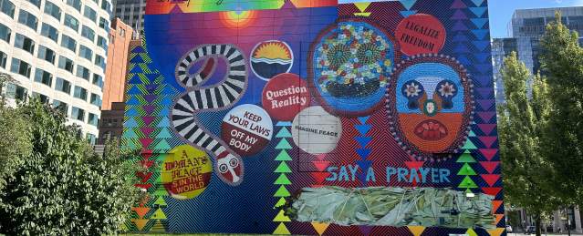 Greenway public art by Jeffrey Gibson, installed in September 2024.