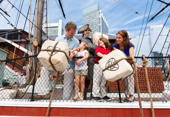 Boston Tea Party Ships & Museum - Family Throwing Tea