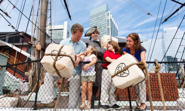Boston Tea Party Ships & Museum - Family Throwing Tea