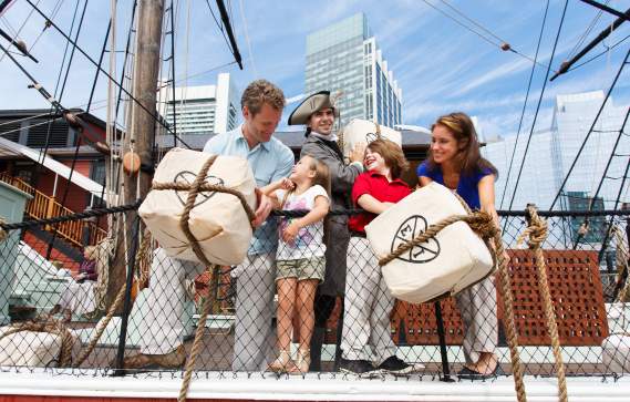 Boston Tea Party Ships & Museum - Family Throwing Tea
