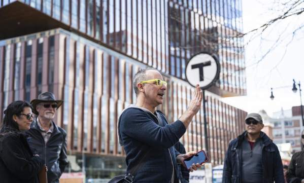 Person giving a tour of the Innovation Trail