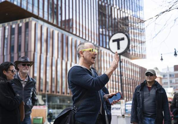 Person giving a tour of the Innovation Trail