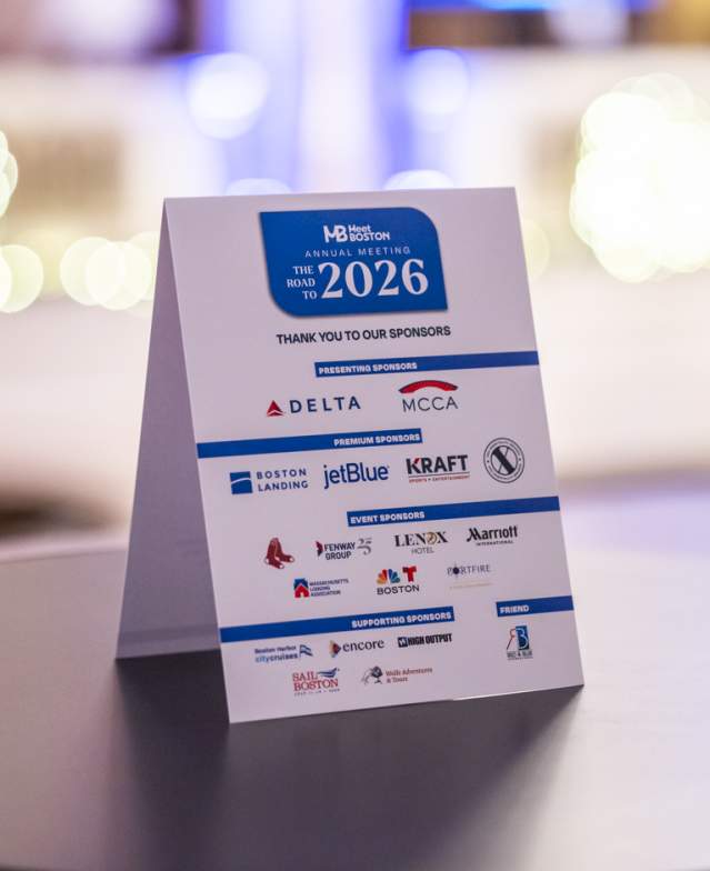 Meet Boston Sponsors on a Table Tent