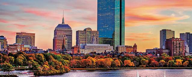 Boston Skyline in Fall
