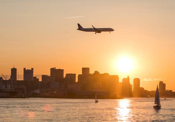 Plane over the Harbor